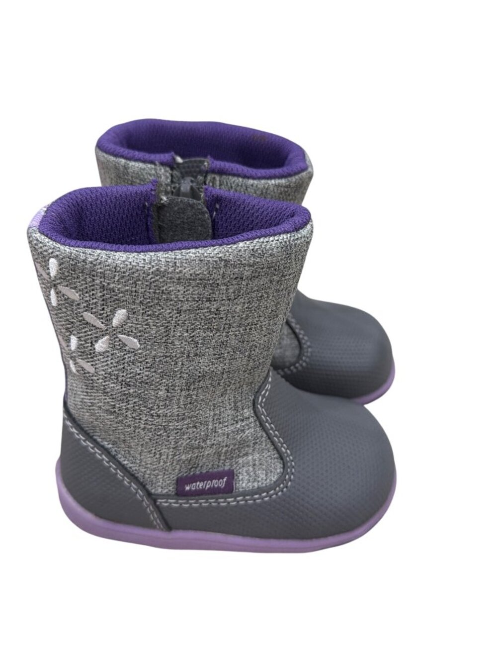 See Kai Run Gilman Waterproof Insulated Toddler Boots Gray Purple Size 4 New